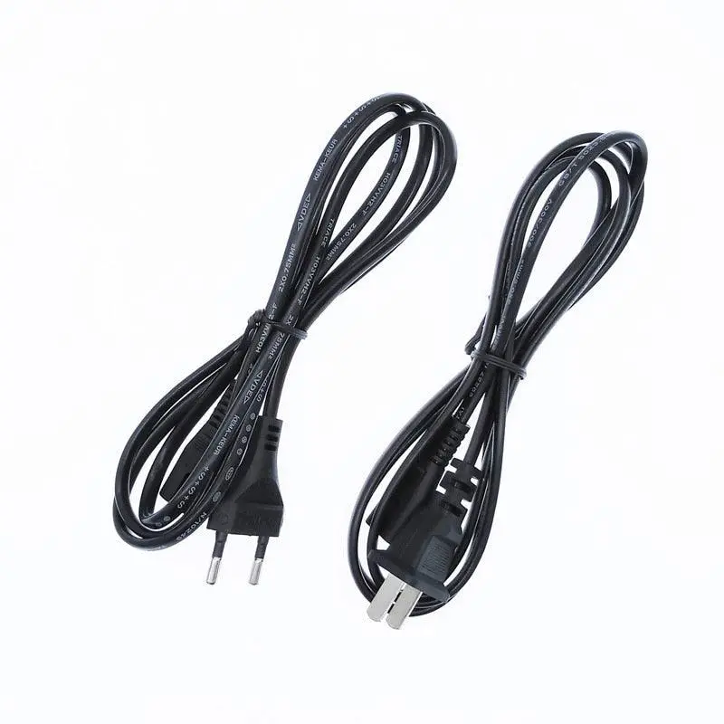 Ac Us Eu Power Cable 2Pin Plug 1.5M 2*0.75 2-Prong Copper Cord Cable Lead Wire 1