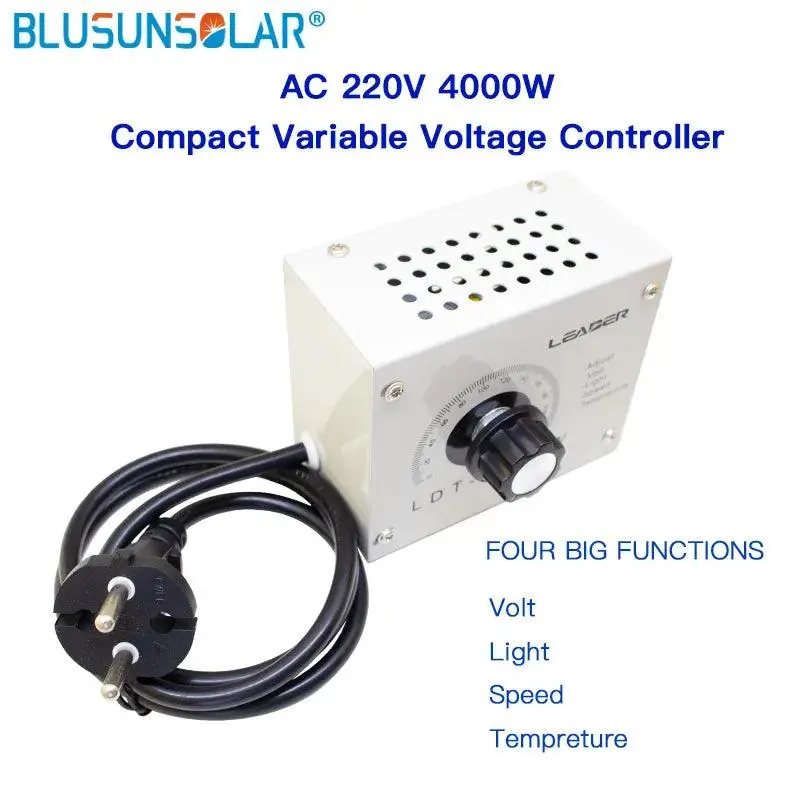 Adjustable Dimmer Scr Voltage Regulator Ac 220V 4000W Compact Variable Voltage Controller For Small Motor Water Heater 2