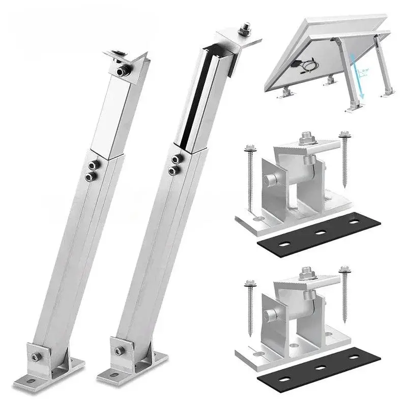 Adjustable Solar Panel Tilt Mount Brackets For 100W-600W Solar Panels 15To60 Degrees Rv Roof Flat Surface Aluminum Mounting Set 1