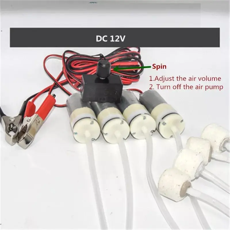 Air Pomp Dc 12V Oxygen Pump Electric 370 Motor Mini Pomps Adjust Pwm Volume Dc12v Fishing Aquarium Car Aerator Fish Tank Pet 1
