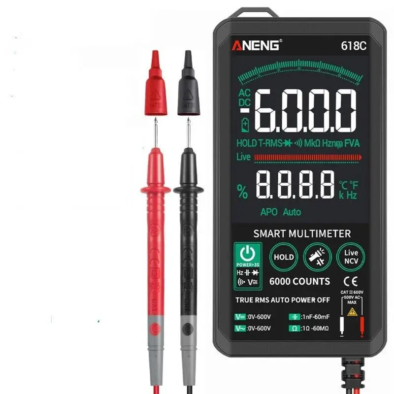 Aneng- 618C Digital Multimeter Smart Touch Dc Analog Bar Ncv Testers Meter 1