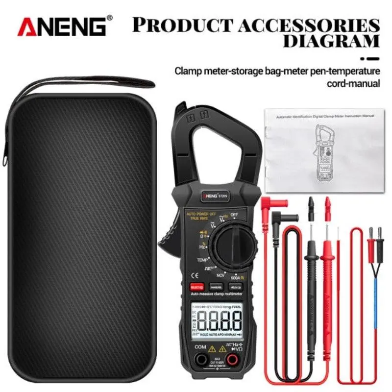 Aneng- St209| 6000 Counts True Rms Amp Dc/Ac Current Clamp Tester Meters 2