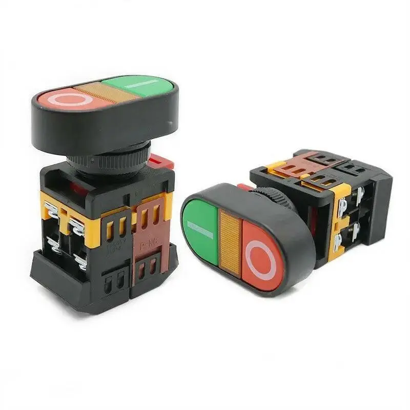 Apbb 22Mm 25Mm 2 Buttons Momentary Double Head Push Button 1