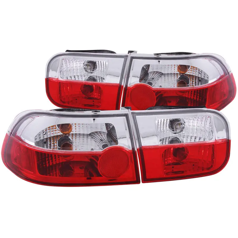 Anzo 1992-1995 Honda Civic Taillights Red/Clear 1