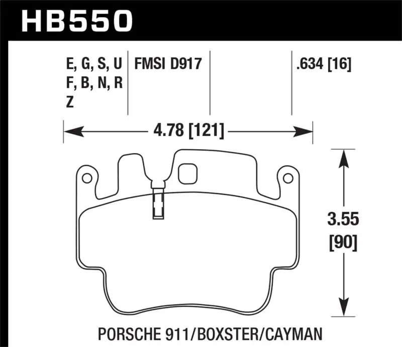 Hawk Porsche 911 / Cayman / Boxster Front /Rear Dtc-70 Race Brake Pads 2