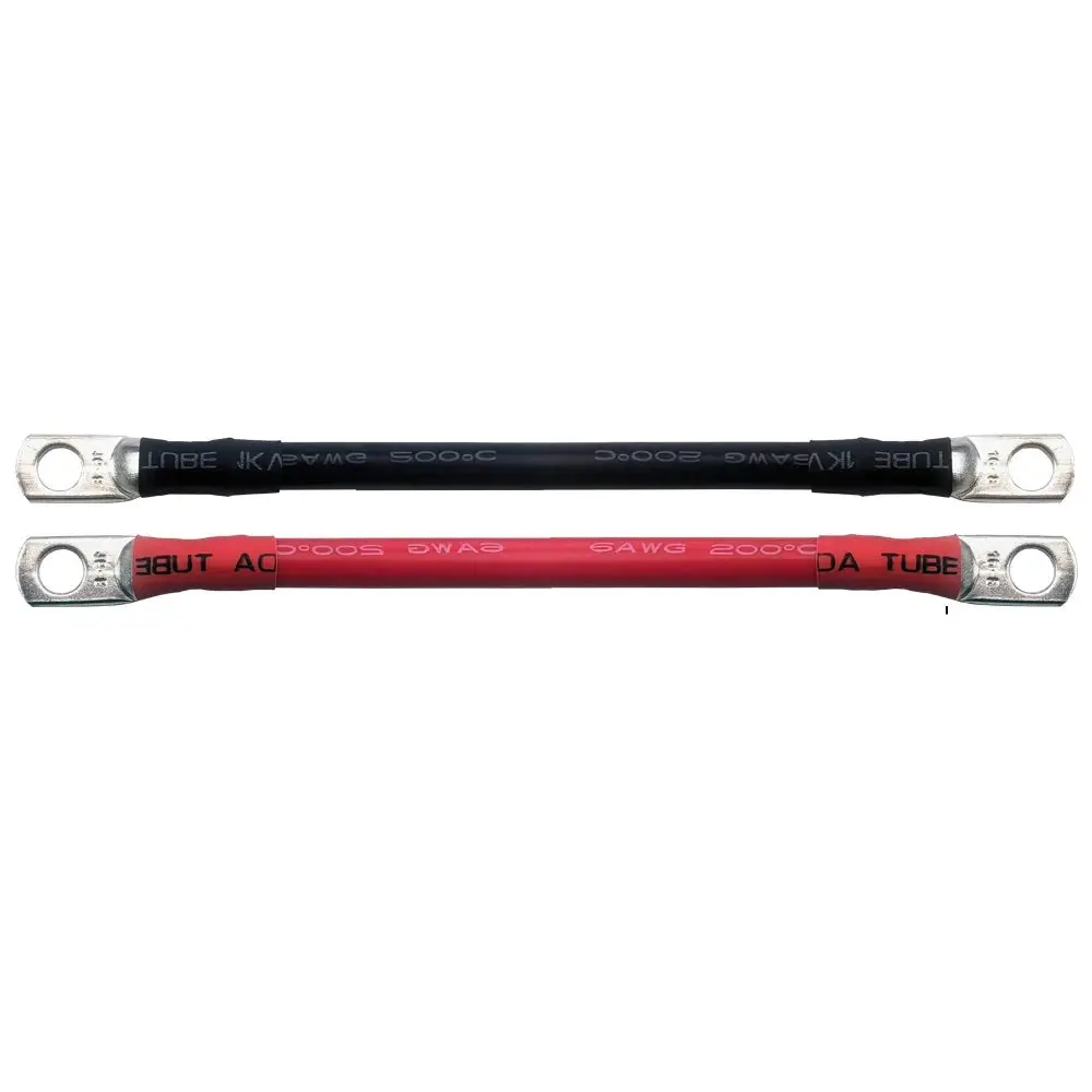 Red M6-M8 Very Soft Car Battery Cable Silicone Wire With Lug Ring Terminal Cable Black Red 5Awg 6Awg 7Awg 8Awg 1