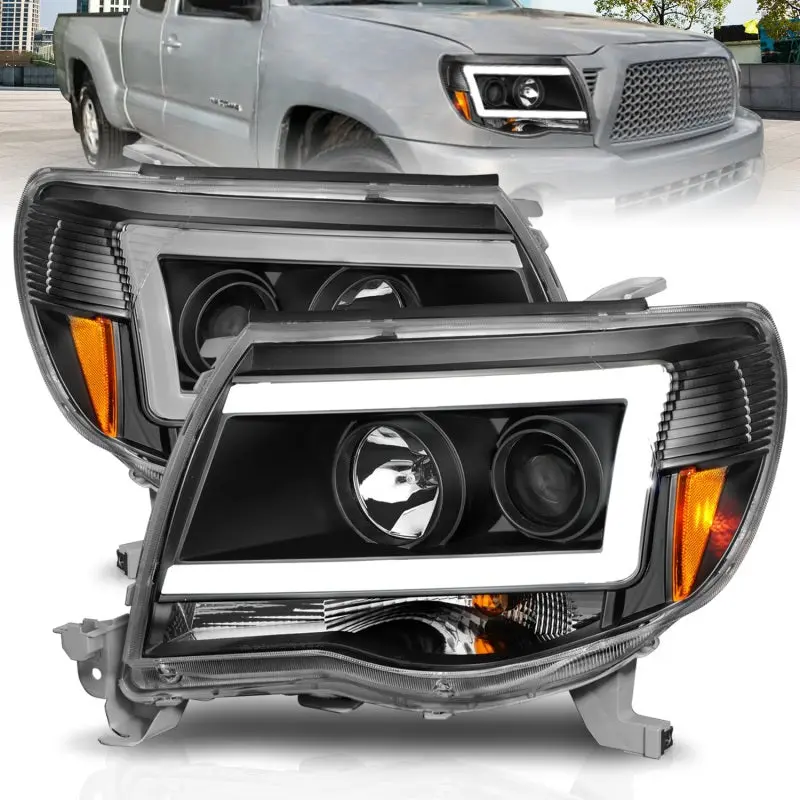 Anzo 05-09 Toyota Tacoma Projector Light Bar Style Headlights W/ C Light Bar 2