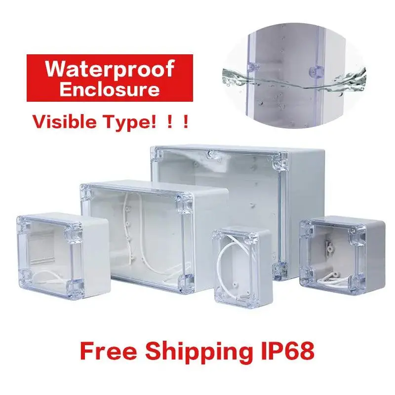Big Size Vislble Waterproof Outdoor Enclosure Transparent Plastic Box Electronic Project Case Instrument Electrical Junction Box 1