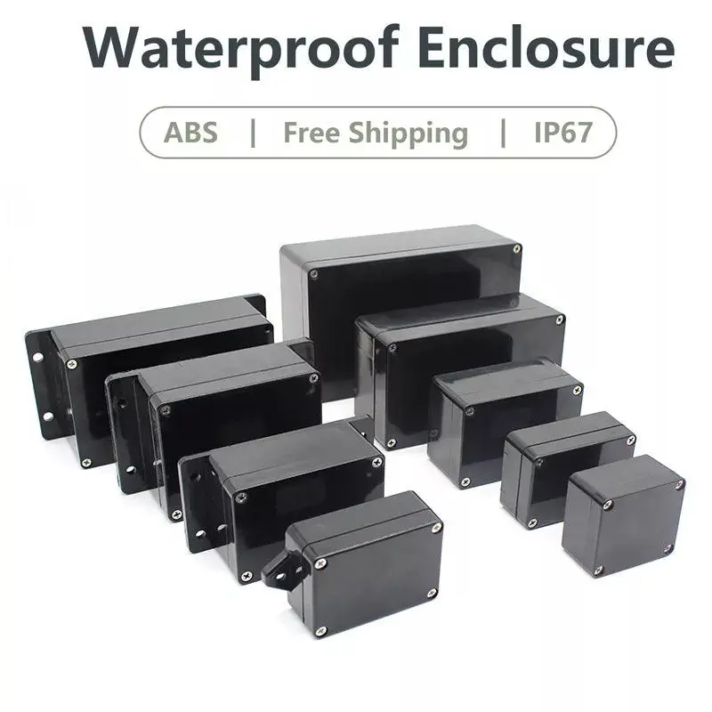 Black Box Outdoor Waterproof Case Plastic Box Electronic Project Case Instrument Waterproof Junction Box Housing 1