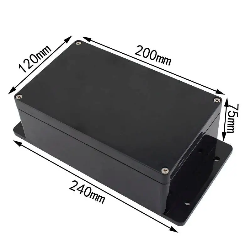 Black Box Outdoor Waterproof Case Plastic Box Electronic Project Case Instrument Waterproof Junction Box Housing 12