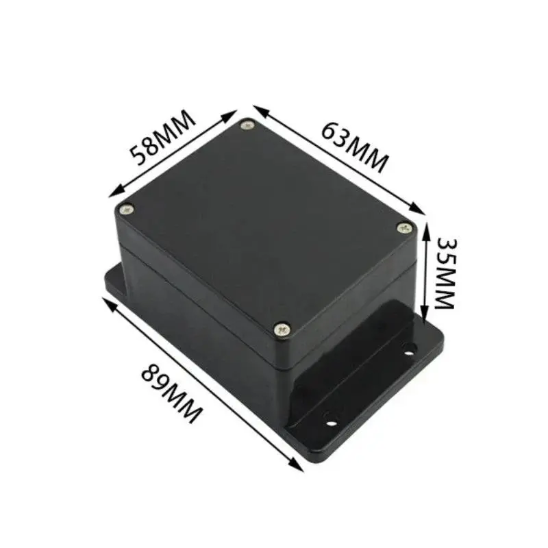 Black Box Outdoor Waterproof Case Plastic Box Electronic Project Case Instrument Waterproof Junction Box Housing 15