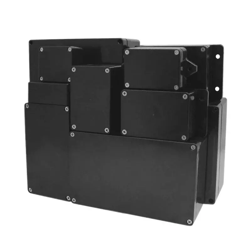 Black Box Outdoor Waterproof Case Plastic Box Electronic Project Case Instrument Waterproof Junction Box Housing 5