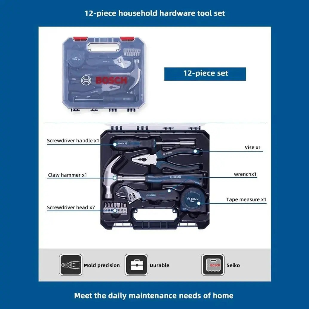 Bosch- 12-Piece Household Multi-Function Hardware Toolbox Manual 2