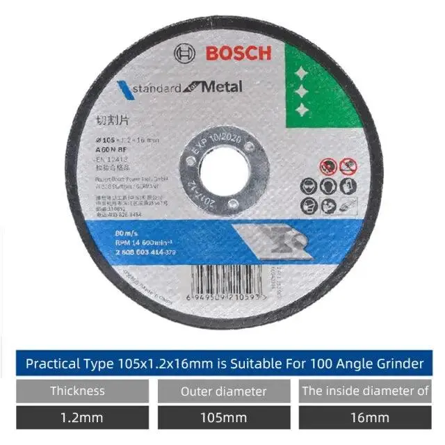 Bosch- Metal Cutting Blades For 100Mm Angle Grinder Metal Cutting| 5 To 25Pcs Optional 8