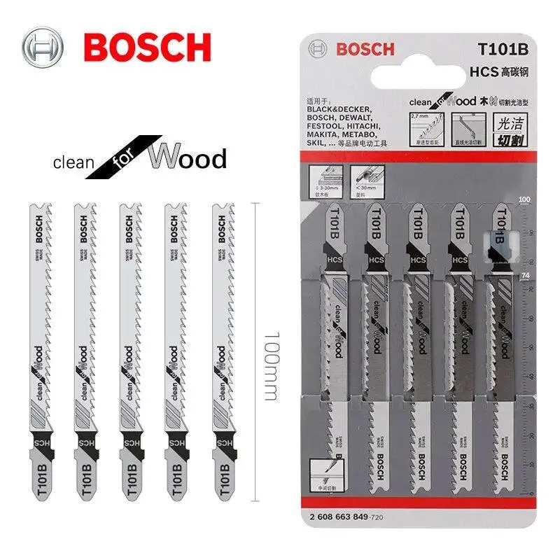 Bosch- Sawbblade T101b Jig Saw Blade High Carbon Steel Material 1