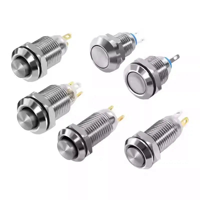 10Mm Mini Metal Push Button Switch – High Round Head, Momentary/Latching, Led Illuminated, Micro Push Button 1