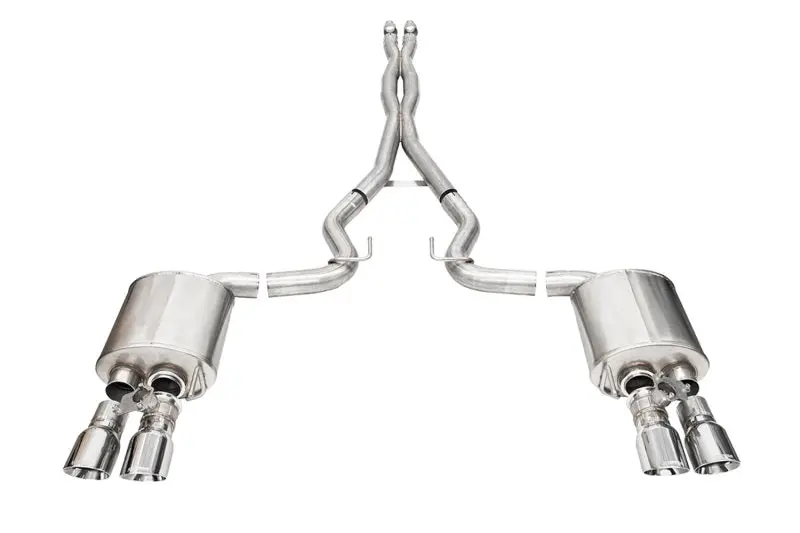 Corsa 24+ Ford Mustang V8 5.0L 3In Cat-Back Exhaust System W/ Twin 4In Polished Pro-Series Tips 1