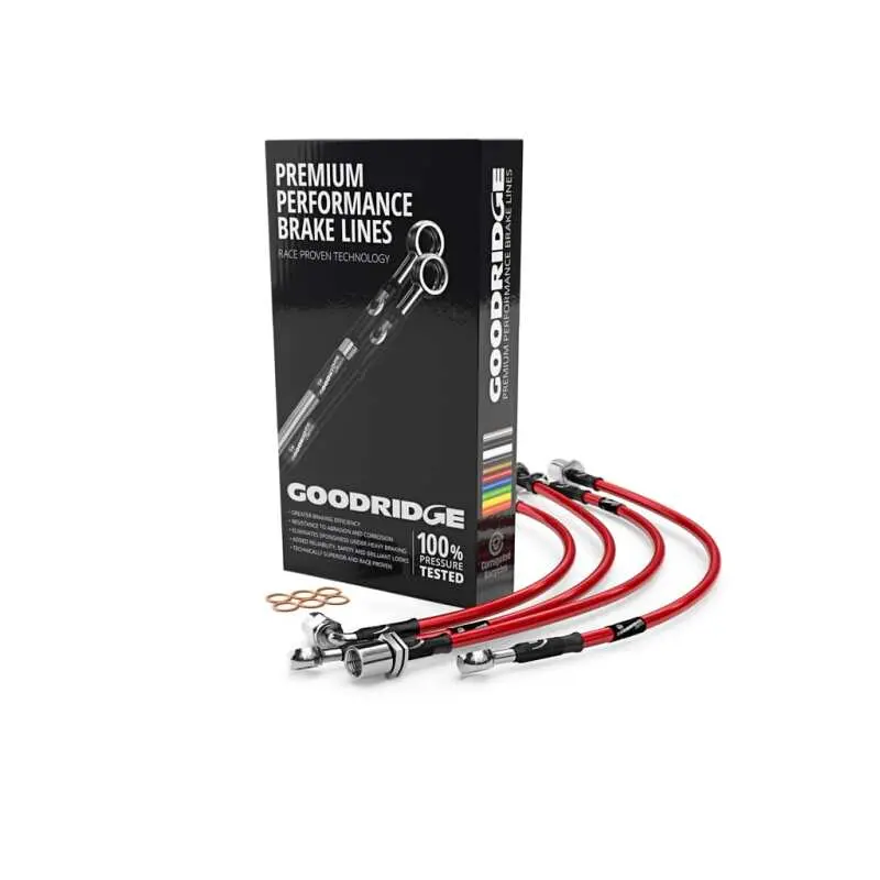 Goodridge 15-18 Audi A3 (Excl Diesel/S3/Tt) Stainless Steel Brake Lines - Red 1