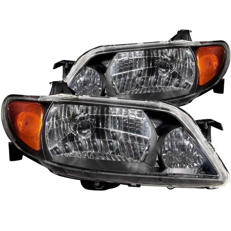 Anzo 2001-2003 Mazda Protege Crystal Headlights Black 2