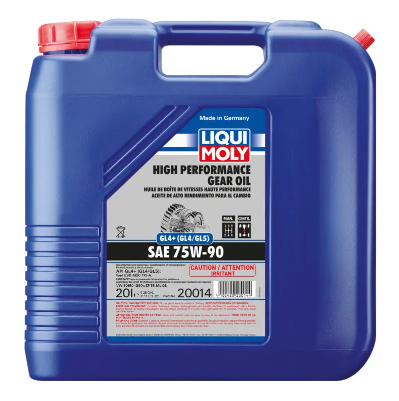 Liqui Moly 20L High Performance Gear Oil (Gl4+) Sae 75W90 1