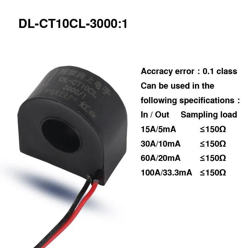 Ce Rohs Micro High Precision Current Transformer Dl-Ct10cl-50A/25Ma 2000/1 100A/50Ma 3