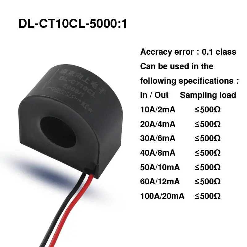 Ce Rohs Micro High Precision Current Transformer Dl-Ct10cl-50A/25Ma 2000/1 100A/50Ma 5