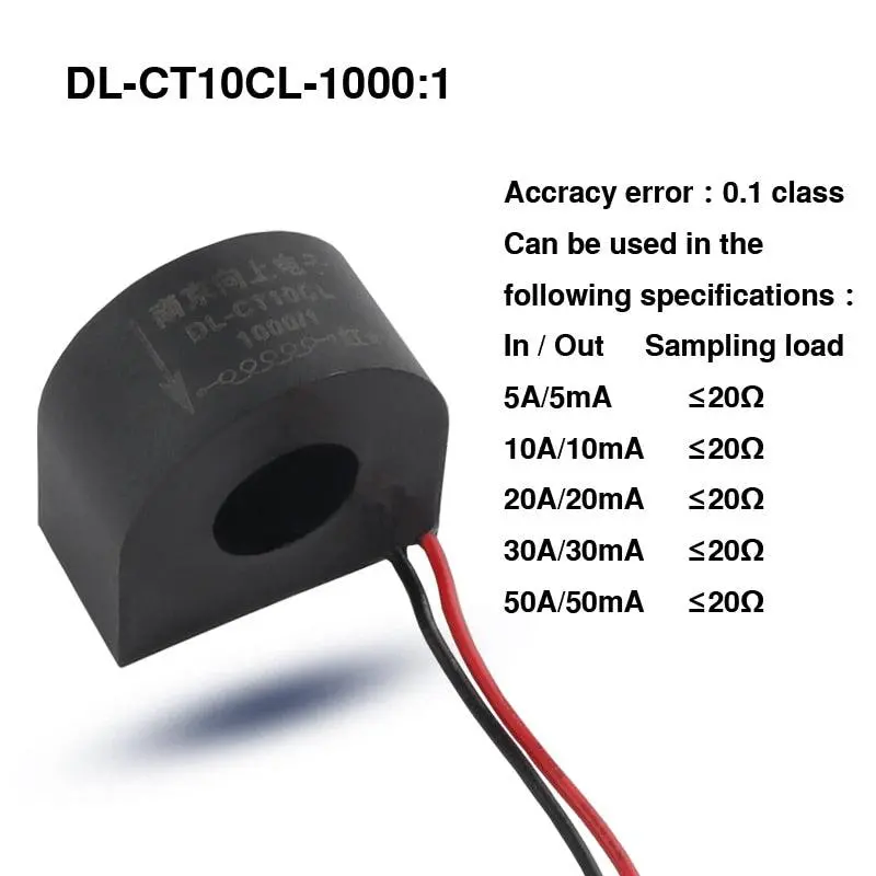 Ce Rohs Micro High Precision Current Transformer Dl-Ct10cl-50A/25Ma 2000/1 100A/50Ma 5