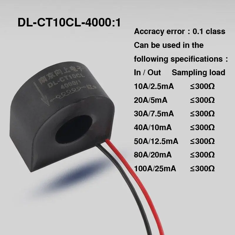 Ce Rohs Micro High Precision Current Transformer Dl-Ct10cl-50A/25Ma 2000/1 100A/50Ma 4
