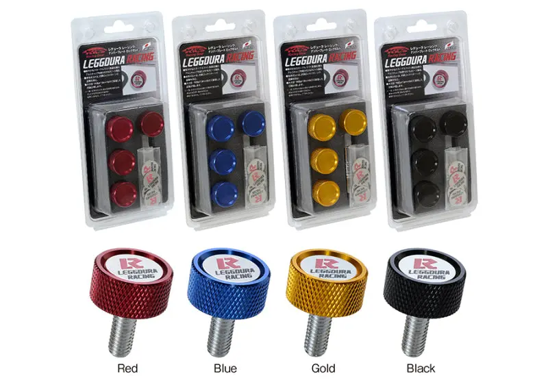 Project Kics Leggdura Racing Number Plate Lock Bolt Set - Red 1