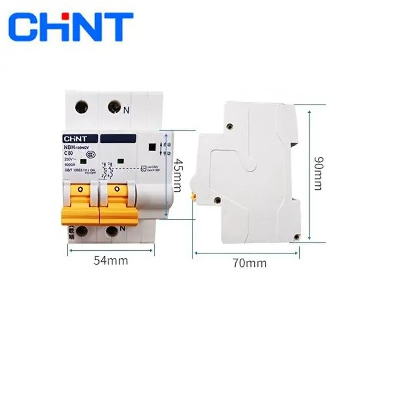 Chint N8h 2P 1P+N 220V 6Ka 63A 80A 100A Pv Self Recovery Over Voltage And Under Voltage Automatic Reclosing Circuit Breaker Mcb 3
