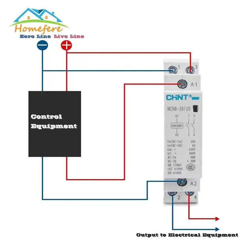 Chint Nch8-40/40 Nch8-63/40 Nch8-40/40 Din Rail Household Ac Din Rail Contactor 1