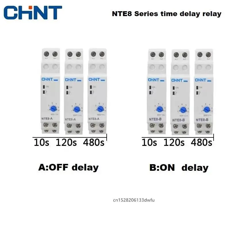 Chint Nte8 Series Time Delay Relay Nte8-A Nte8-B 10S 120S 480S Ac220v Dc24v 2