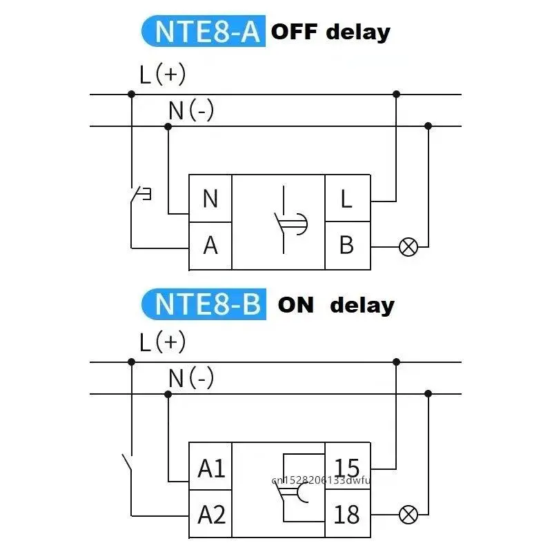 Chint Nte8 Series Time Delay Relay Nte8-A Nte8-B 10S 120S 480S Ac220v Dc24v 5