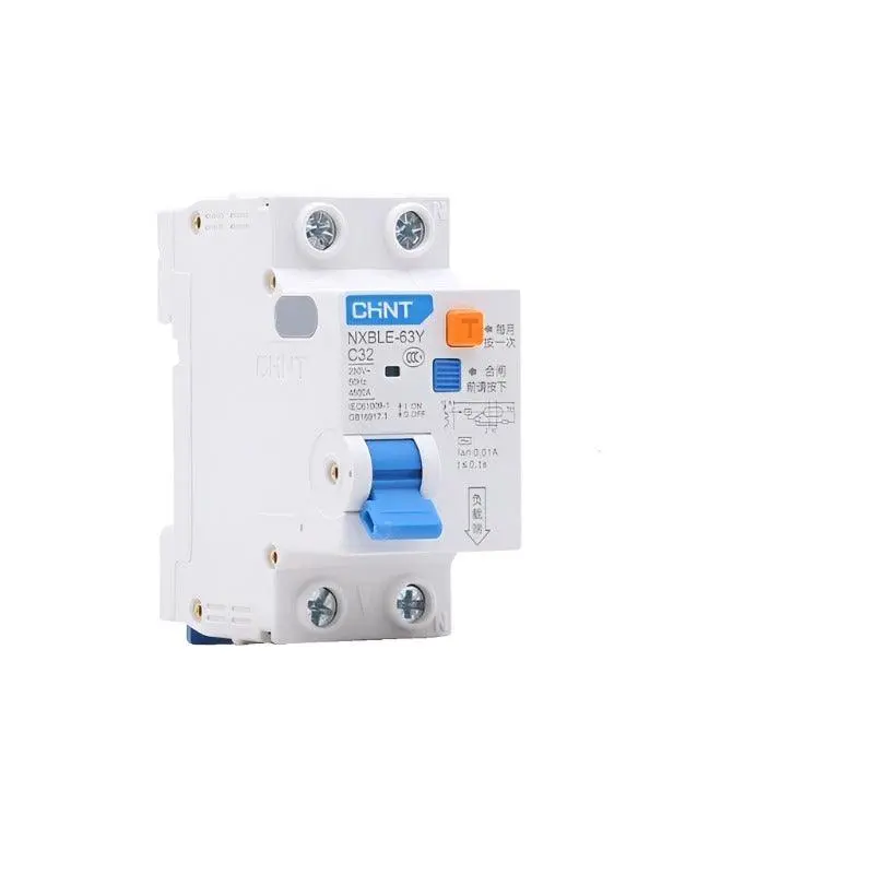 Chint Nxble-63Y 6A 10A 16A 32A 63A 10Ma 0.01A Rcbo 1P+N 230V Residual Current Circuit Breaker Over Current Leakage Protection 1