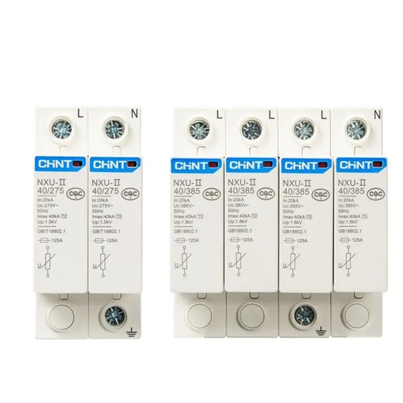 Chint Nxu-Ii Surge Protective Device 2P 3P 4P 15Ka 40Ka 65Ka 100Ka Surge Arrester Protect Electric System 1