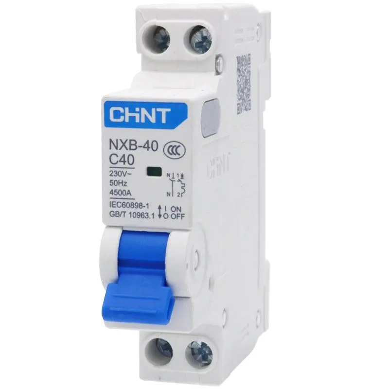 Chnt Chint Miniature Circuit Breaker Nxb-40 Mcb 1P+N C 10 16 20 25 32 40A Air Switch 1