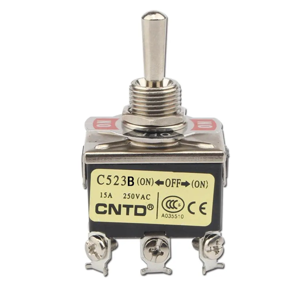 Cntd 15A250v On/Off/On Rocker Toggle Switch Give Waterproof And Dustproof Prevent Oil Protection Cover Mounting Holes 12Mm C523b 1
