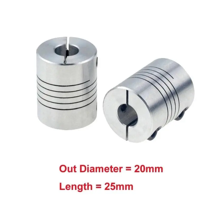 D20l25 Coupler 4Mm 5Mm 6Mm 6.35Mm 7Mm 8Mm 10Mm Aluminum Z Axis Flexible Coupling For Stepper Motor Shaft Couplings 3D Printer 2