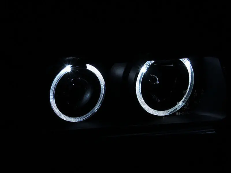 Anzo 1992-1998 Bmw 3 Series E36 Projector Headlights W/ Halo Black (Ccfl) G2 2