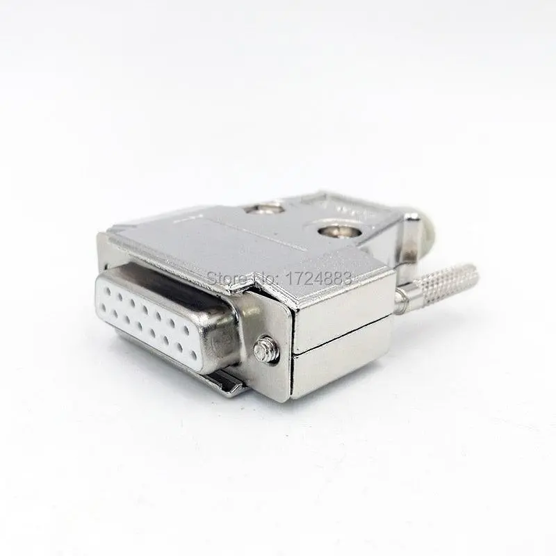 Db15 2 Row Metal Connector D Sub Plug Gold Plated Brass Contactor 15 Pin Hole Port Socket Female Male Adapter 1