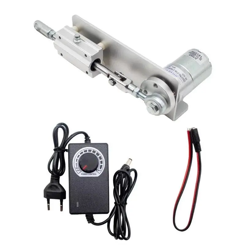 Dc 12V 24V Reciprocating Cycle Linear Actuator Motor With Power Adapter Ac 220V Pwm Adjustable Speed Stroke 15Mm 20Mm 25Mm 30Mm 1