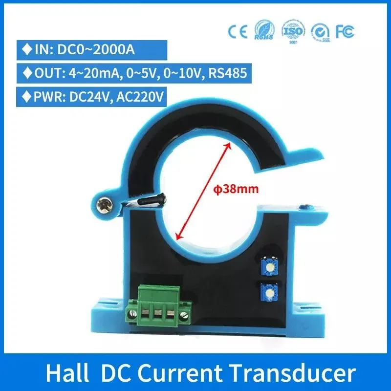 Dc Current Transmitter Analog 4-20Ma 0-10V Output/ 25Mm Aperture|Dc12v Powered 2