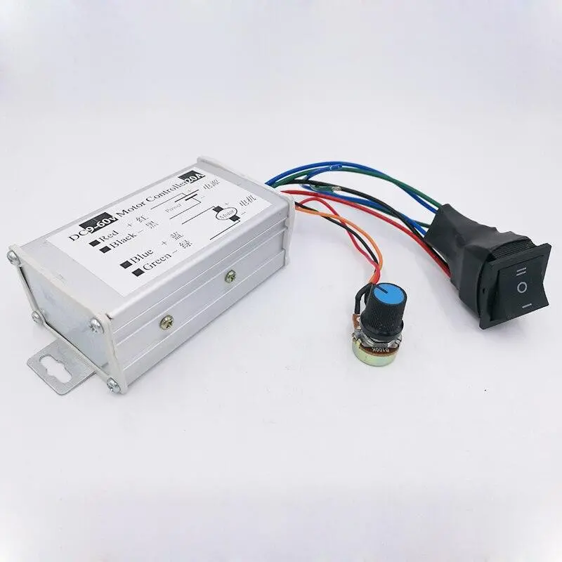 Dc Motor Speed Controller 20A 9-60V Reversible Pwm Control Forward/Reverse Switch 2