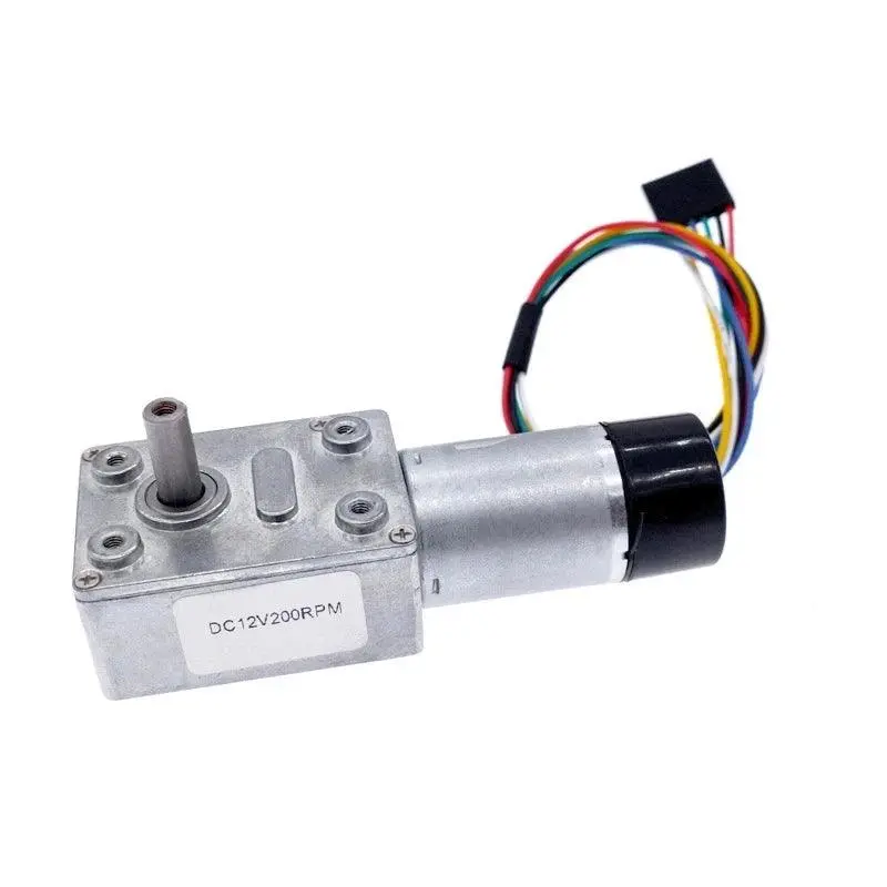 Dc Motor With Hall Encoder 11Ppr Jgy 370 Encode Dc12v Worm Gear Box Motor High Torque 5-200Rpm 1