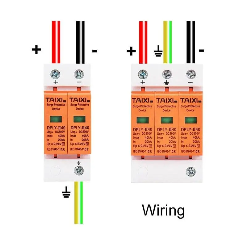 Dc Surge Protector Pv Spd 500V 800V 1000V System Used 20Ka 40Ka 60Ka Spd 2 Poles 3P With Pe Lightning Protect Wind Generator 5