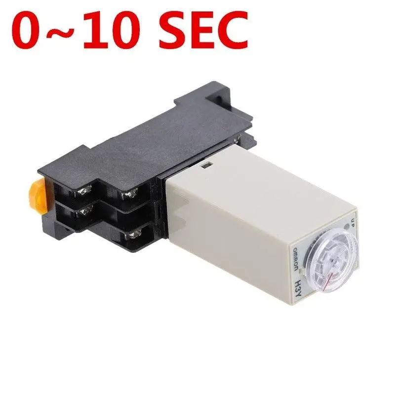 Delay Timer 0-10Sec H3y-2 Time Relay Dpdt With Pyf08a 8Pin Base 1