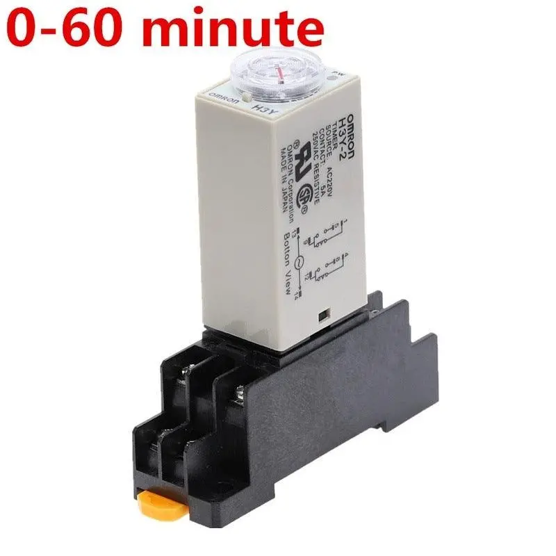 Delay Timer 0-60Min H3y-2 Time Relay With Pyf08a 8Pin Base 1