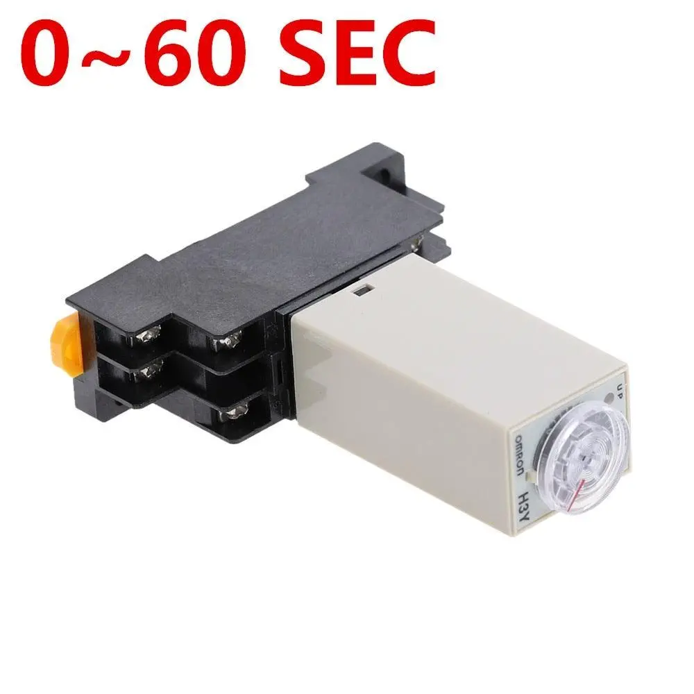Delay Timer 0-60Sec H3y-2 Time Relay With Pyf08a 8Pin Base 1
