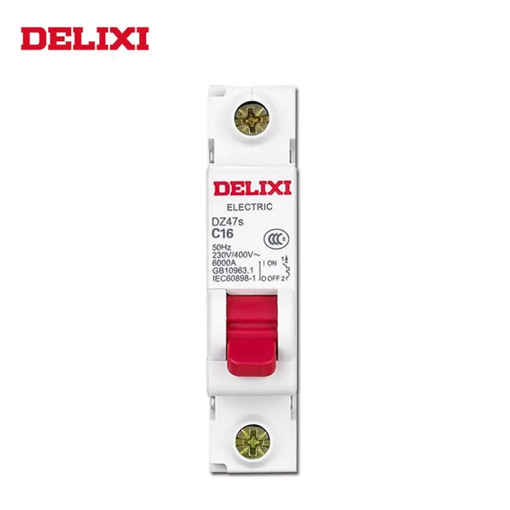 Delixi Circuit Breaker Dz47s 1Pole C Type Curve 230/400V 50Hz 1A 2A 3A 6A 10A 16A 20A 25A 32A 40A 50A 63A Mcb 1