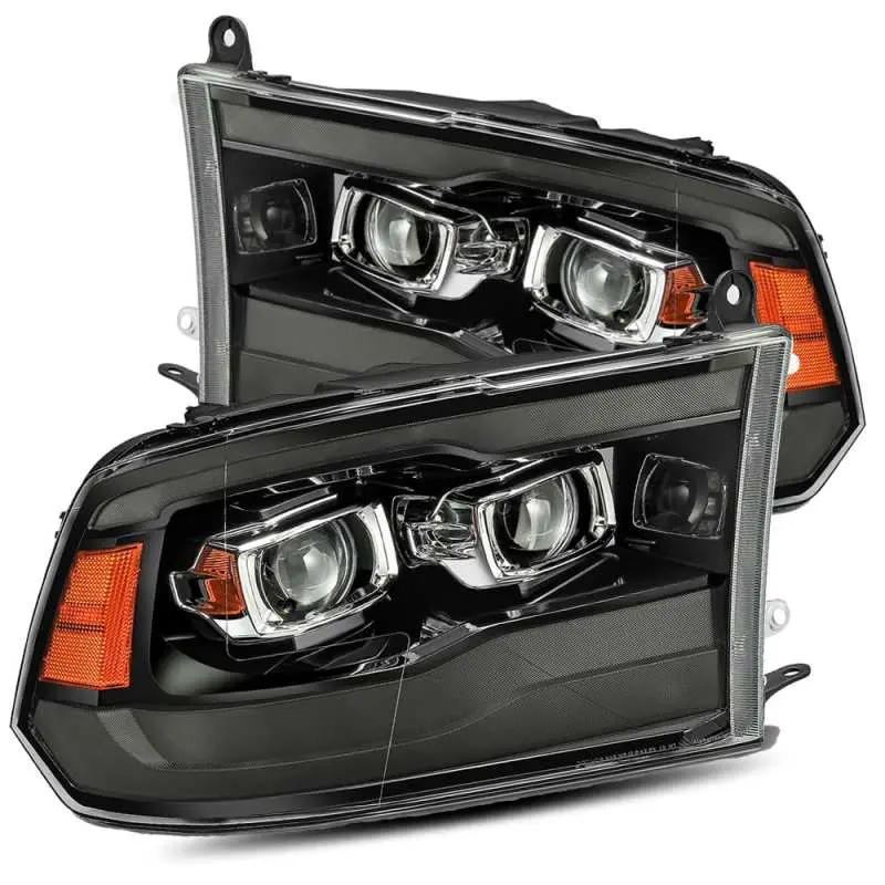 Alpharex 09-18 Dodge Ram 1500Hd Pro-Series Proj Headlights Plank Style Black W/Seq Signal/Smoked Drl 2